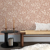 316043 Liana Blush Raised Berry Floral Wallpaper