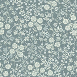 316046 Liana Teal Raised Berry Floral Wallpaper