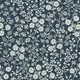 316047 Liana Indigo Raised Berry Floral Wallpaper