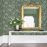 316048 Liana Evergreen Raised Berry Floral Wallpaper