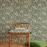 316048 Liana Evergreen Raised Berry Floral Wallpaper