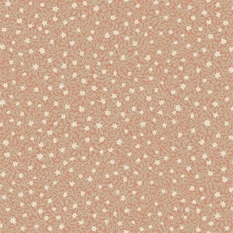 316051 Marguerite Rose Raised Small Floral Leaf Wallpaper