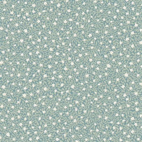 316054 Marguerite Sea Green Raised Small Floral Leaf Wallpaper