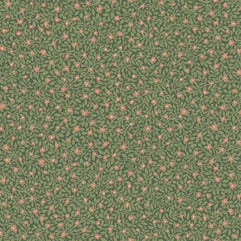 316055 Marguerite Green Raised Small Floral Leaf Wallpaper