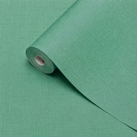 31630 Embossed Jungle green faux thread fabric textured contemporary plain wallpaper