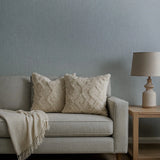 32665 Plain contemporary matt gray faux subtle woven fabric textured modern wallpaper