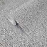 32665 Plain contemporary matt gray faux subtle woven fabric textured modern wallpaper