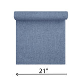 32675 Plain contemporary matt deep navy blue faux jeans fabric textured wallpaper roll
