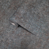32827 Industrial chic matt teal bronze faux distressed plaster textured wallpaper roll

