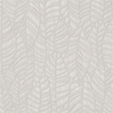 32973 Beige Leaves Textured Wallpaper