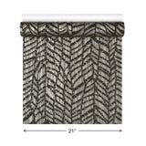 32975 Abstract botanic Layered leaf Faux fabric Textured black brass foil wallpaper 3D