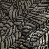 32975 Abstract botanic Layered leaf Faux fabric Textured black brass foil wallpaper 3D