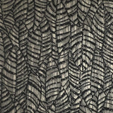 32975 Abstract botanic Layered leaf Faux fabric Textured black brass foil wallpaper 3D
