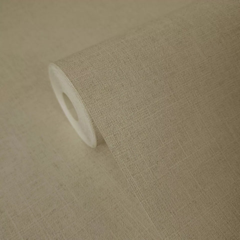 33393 Plain matt taupe light brown faux sachcloth linen fabric textured wallpaper roll