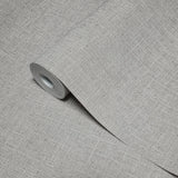 33394 Contemporary matt taupe rustic faux linen fabric sackcloth textured wallpaper