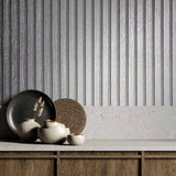 33395 Silver gray metallic faux Slat wooden planks Wood Look textured modern wallpaper