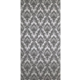 335823, WM33582301 Flocking gray silver metallic Flocked Victorian damask velvet flock Wallpaper 3D
