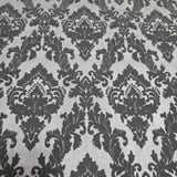 335823, WM33582301 Flocking gray silver metallic Flocked Victorian damask velvet flock Wallpaper 3D
