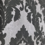335823, WM33582301 Flocking gray silver metallic Flocked Victorian damask velvet flock Wallpaper 3D
