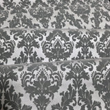 335823, WM33582301 Flocking gray silver metallic Flocked Victorian damask velvet flock Wallpaper 3D
