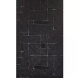 33722 Charcoal black silver faux concrete textured modern artwork patchwork wallpaper