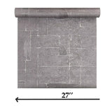 33727 Gray faux concrete textured modern artwork patchwork contemporary wallpaper roll