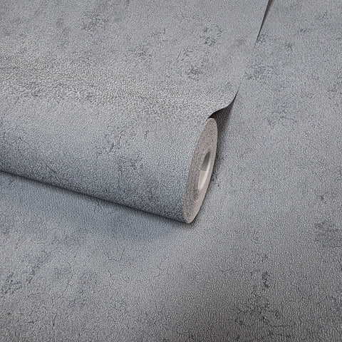 33757 Cement Gray faux concrete plaster textured contemporary plain modern wallpaper
