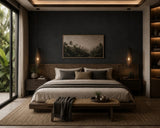 33758 Black charcoal dark gray faux plaster textured contemporary plain wallpaper roll