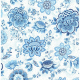 341012 Kali Light Blue Folklore Chintz Wallpaper