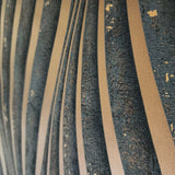 34263 Dark gray black rose gold bronze metallic wavy lines wave textured wallpaper 3D