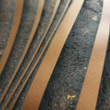 34263 Dark gray black rose gold bronze metallic wavy lines wave textured wallpaper 3D