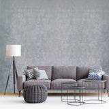 34275 Plain foil silver metallic faux concrete plaster textured contemporary wallpaper
