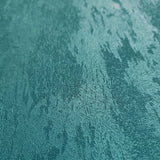 34278 Plain foil green blue teal metallic faux concrete plaster textured wallpaper