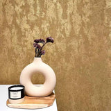 34280 Plain contemporary foil gold metallic faux concrete plaster textured wallpaper