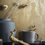 34280 Plain contemporary foil gold metallic faux concrete plaster textured wallpaper