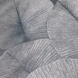 34564 Green hue silver metallic foil overlapping leaf Textured batik leaves Wallpaper