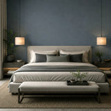 34574 Matte Teal navy blue Faux fabric Textured modern wallcoverings plain Wallpaper