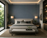 34574 Matte Teal navy blue Faux fabric Textured modern wallcoverings plain Wallpaper