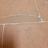 34605 Matte Orange terracotta brass geometric lines Textured faux plaster wallpaper 3D
