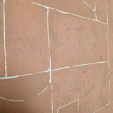 34605 Matte Orange terracotta brass geometric lines Textured faux plaster wallpaper 3D