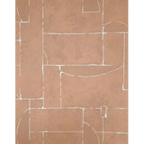 34605 Matte Orange terracotta brass geometric lines Textured faux plaster wallpaper 3D
