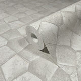 34906 Eclectic Beige White Wallpaper