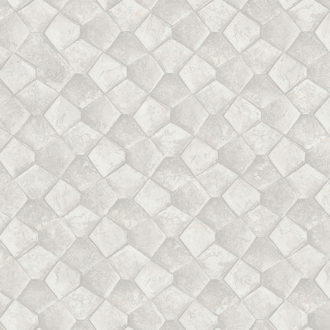 34906 Eclectic Beige White Wallpaper