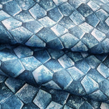 34910 Embossed blue faux dragon scales plaster tile textured modern wallpaper rolls 3D