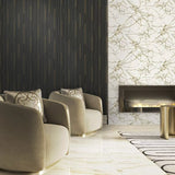 Z34914 Ivory off white cream brass gold metallic faux marble plaster textured Wallpaper