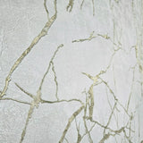 Z34914 Ivory off white cream brass gold metallic faux marble plaster textured Wallpaper