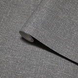 34916 Plain wallcovering gray bronze faux linen Tweed fabric textured modern wallpaper