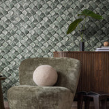 34933 Eclectic Green Grey Wallpaper