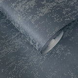 34939 Modern shimmer Grayish deep dark blue metallic grassbeads textured wallpaper 3D

