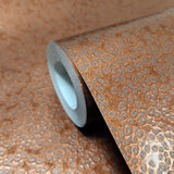 34958 Embossed Coper metallic faux metal sheet plaster textured modern wallpaper roll